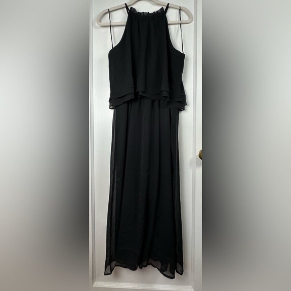 Motherhood Maternity Black Ruffled Halter Neck Maxi Dress - Picture 7 of 8